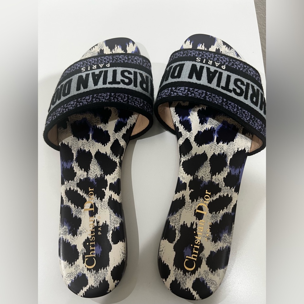 Christian Dior DWAY SLIDE
Deep Ocean Blue Mizza Embroidered Cotton